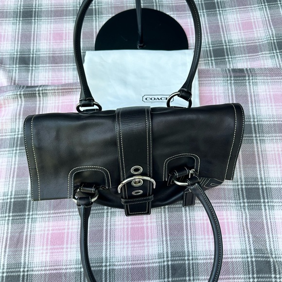 Coach,leather SOHO satchel with dust bag black - Picture 8 of 11